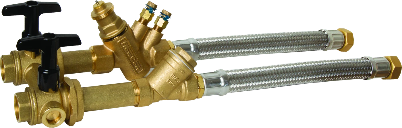 HUMI-FLEX stainless steel braided hoses connected to an FCU valve kit